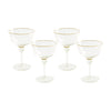 GLASS Lucette Coupe with Gold Rim Set of 4 (Clear and Gold)
