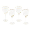 GLASS Lucette All Purpose Glass with Gold Rim Set of 4 (Clear and Gold)