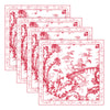 LINENS Chinoiserie Napkins 20 x 20 Set of 4 (Red and White)