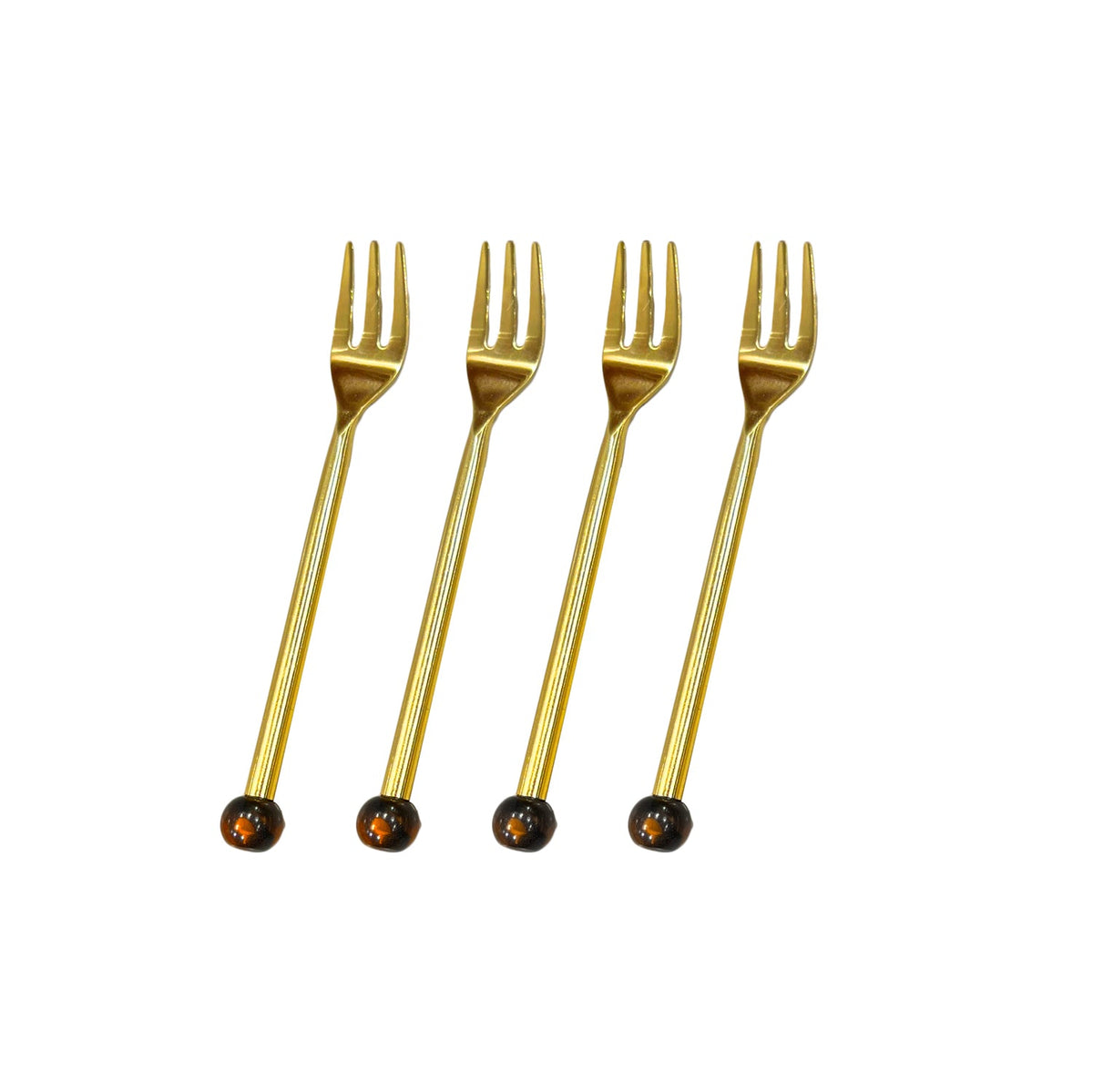 resin-tortoise-shell-appetizer-fork-set-of-4-gold