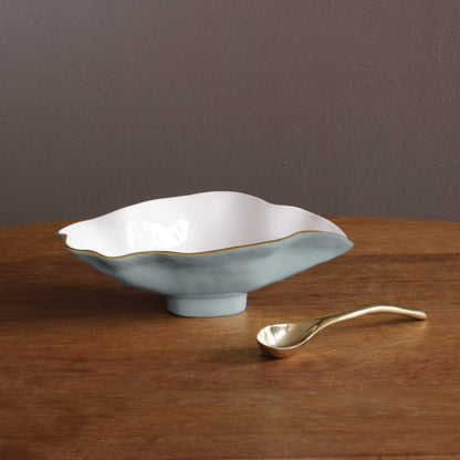 ENCANTO Claire Small Oval bowl with spoon (Slate &amp; White)
