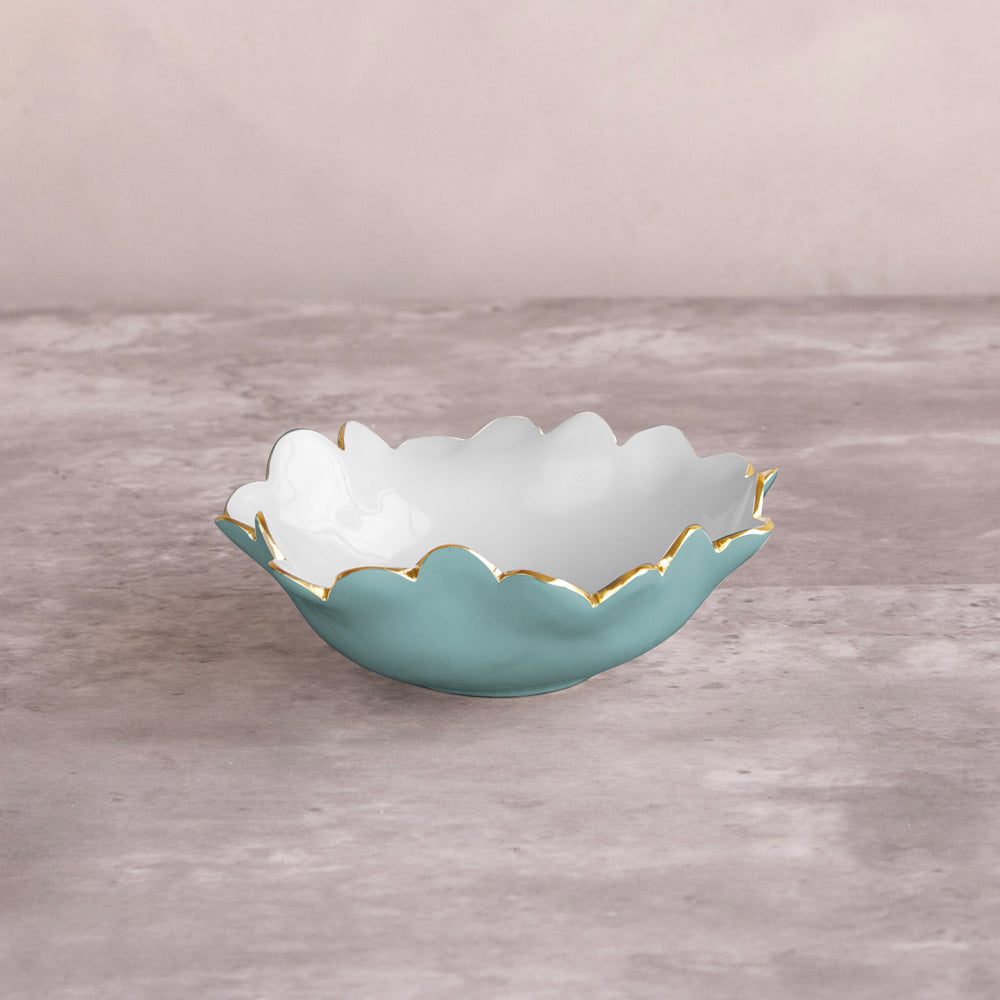 ENCANTO Colette Mini Round Bowl  (Turquoise and White)