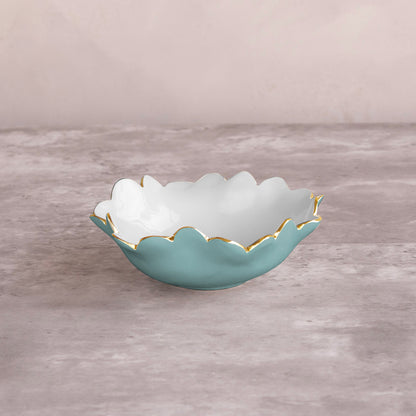 ENCANTO Colette Mini Round Bowl  (Turquoise and White)