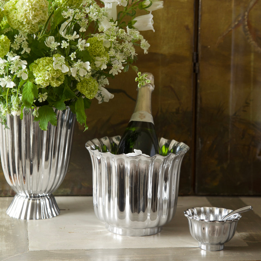VINTAGE Fluted Ice Bucket