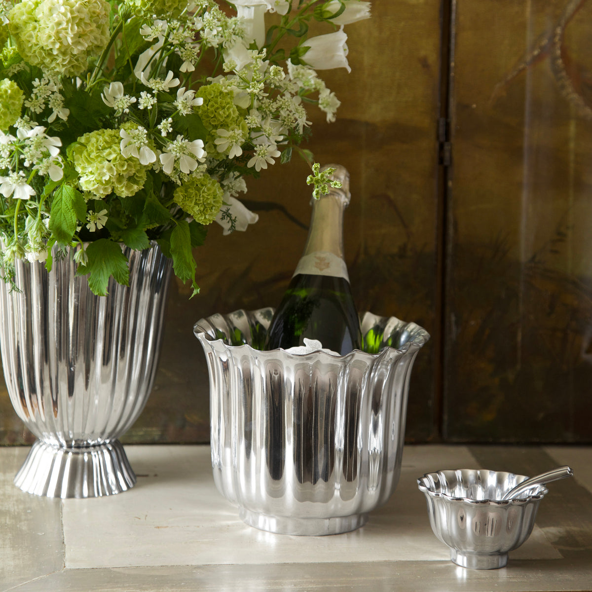 VINTAGE Fluted Ice Bucket