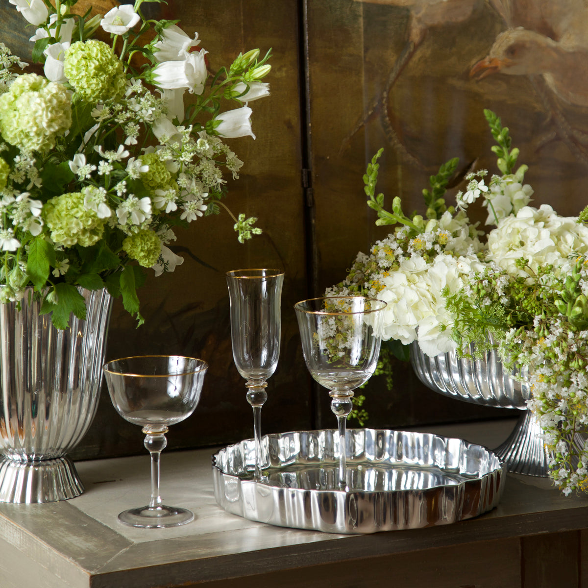 VINTAGE Fluted Round Tray