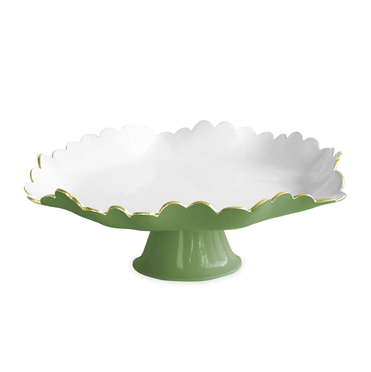 encanto-colette-pedestal-cake-plate-leaf-green-and-white